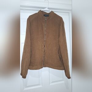 Zara Brown Suede Bomber Jacket